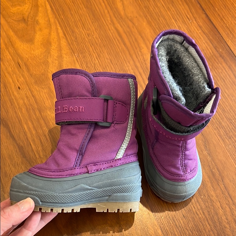 L.L. Bean Kids Purple and Gray Rain & Snow Boots